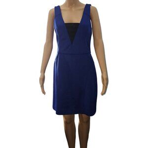 Betsy Blue Sleeveless V-Neck Dress With Crisscross Back & Zipper Size‎ 10